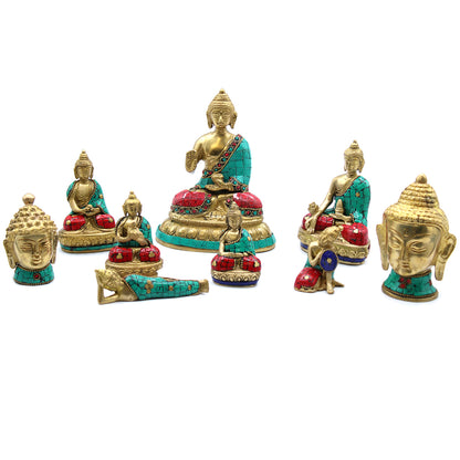 Brass Buddha Statue - Amitabha - Crystal Nest