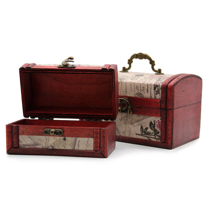Vintage Rose Letter Treasure Chest Storage Boxes | Set of 2