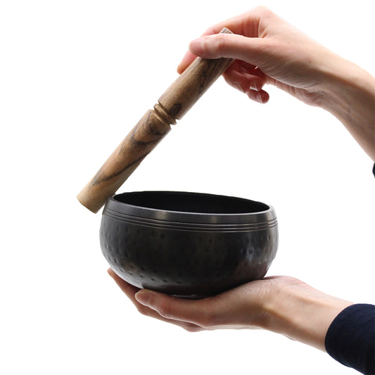 Black Beaten Brass Singing Bowl | Medium | 15cm