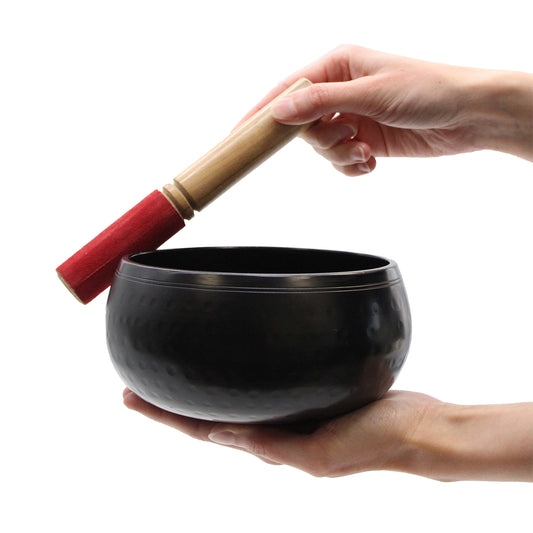 Black Beaten Brass Singing Bowl | Large | 18cm