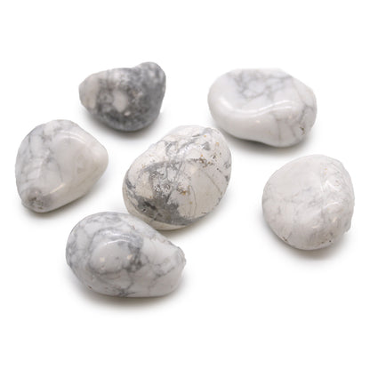 White Howlite Tumblestone - Large - Crystal Nest