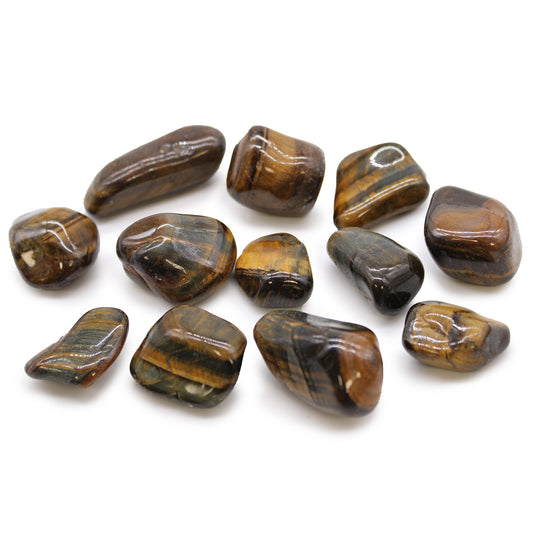 Variegated Tiger Eye Tumblestone - Medium