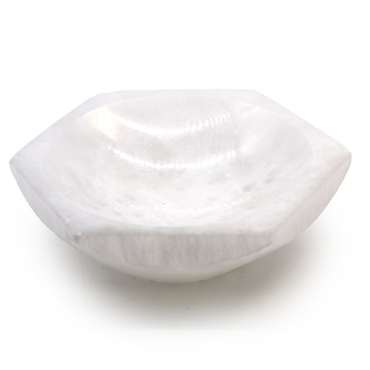 Selenite Hex Bowl – Crystal Cleansing & Charging | Large
