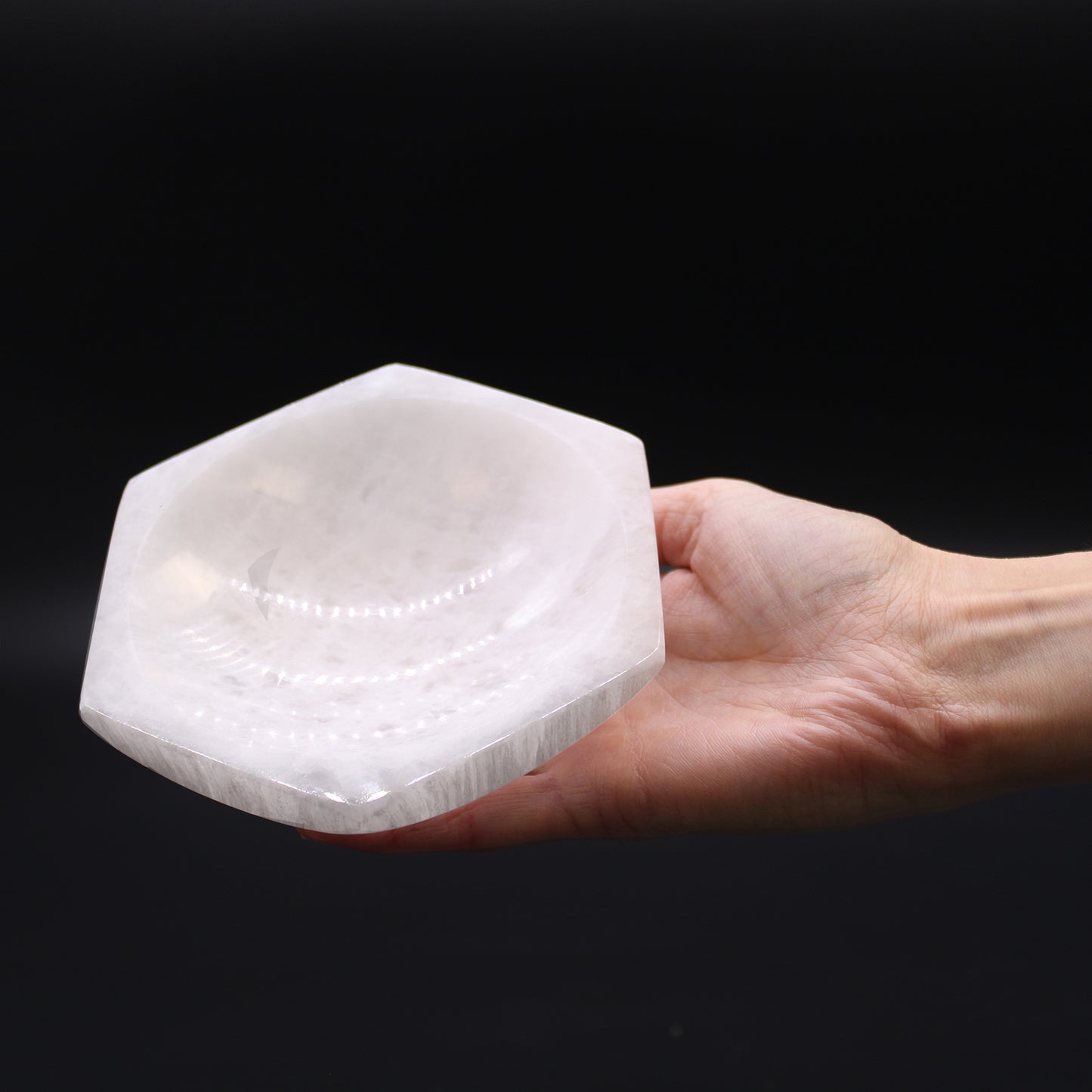 Selenite Hex Bowl – Crystal Cleansing & Charging | Large