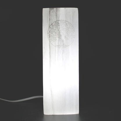 Tree of Life Selenite Lamp | Spiritual Healing & Soothing Cleansing Light | 25cm - Crystal Nest