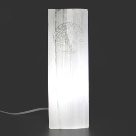 Tree of Life Selenite Lamp | Spiritual Healing & Soothing Cleansing Light | 25cm - Crystal Nest