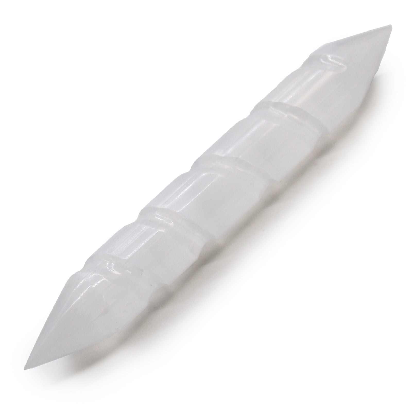 Selenite Double Terminated Spiral Crystal Wand | Cleansing & Energy Work - Crystal Nest
