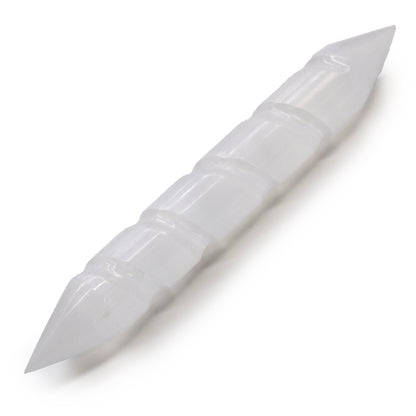 Selenite Double Terminated Spiral Crystal Wand | Cleansing & Energy Work - Crystal Nest
