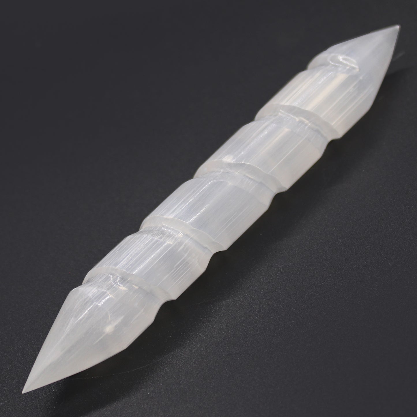 Selenite Double Terminated Spiral Crystal Wand | Cleansing & Energy Work - Crystal Nest