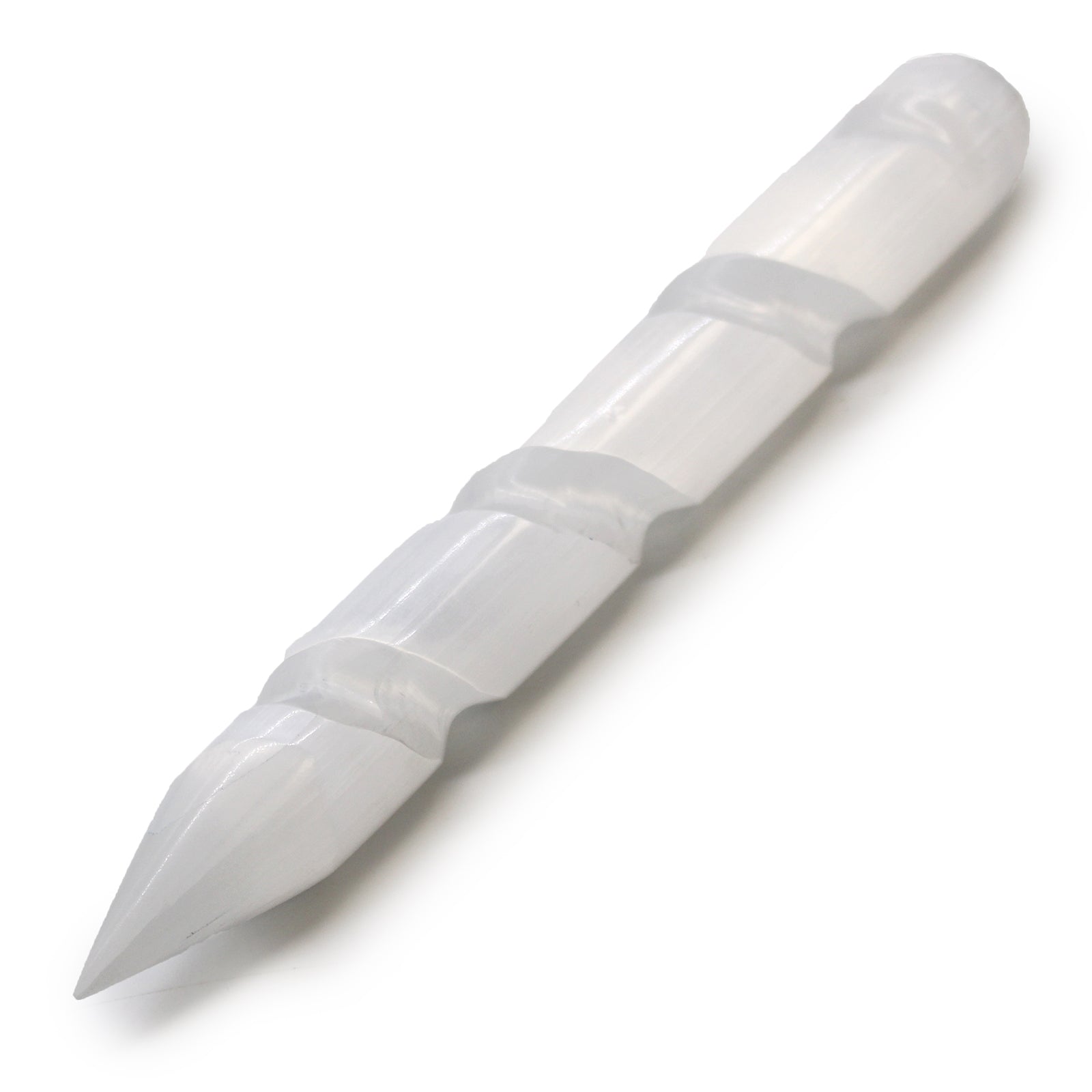 Pointed Spiral Selenite Wand - Crystal Nest