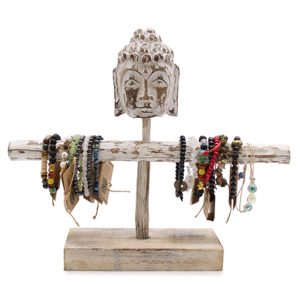 Whitewash Buddha Branch Jewellery Stand - Crystal Nest