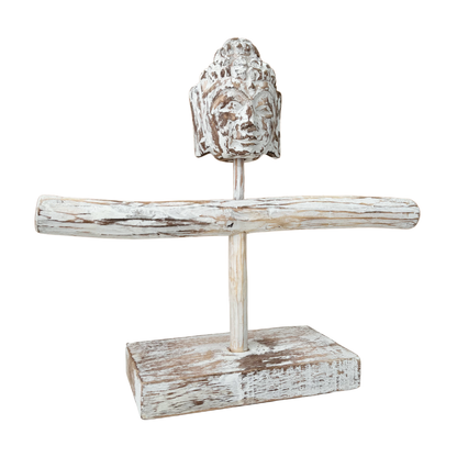Whitewash Buddha Branch Jewellery Stand - Crystal Nest