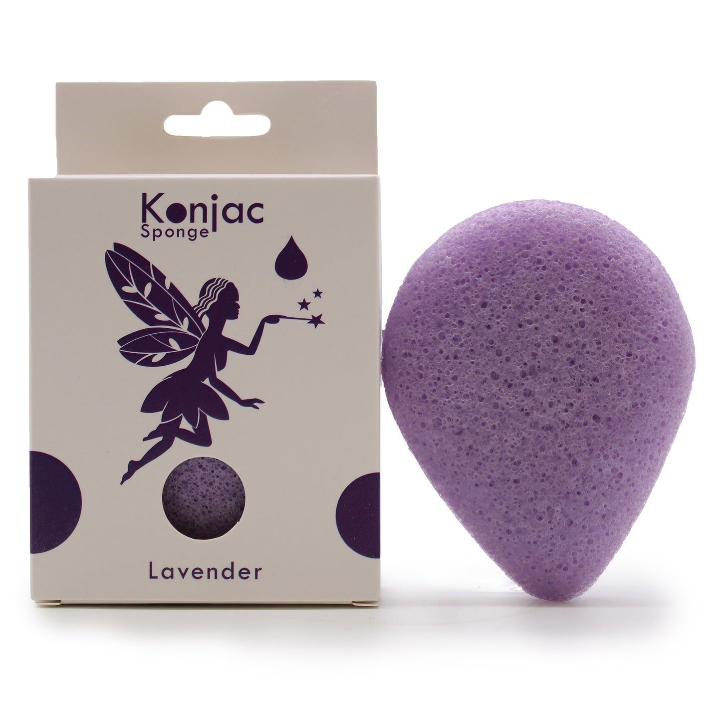 Teardrop Konjac Sponge – Lavender | Calming Cleanse for Soothing Radiance - Crystal Nest