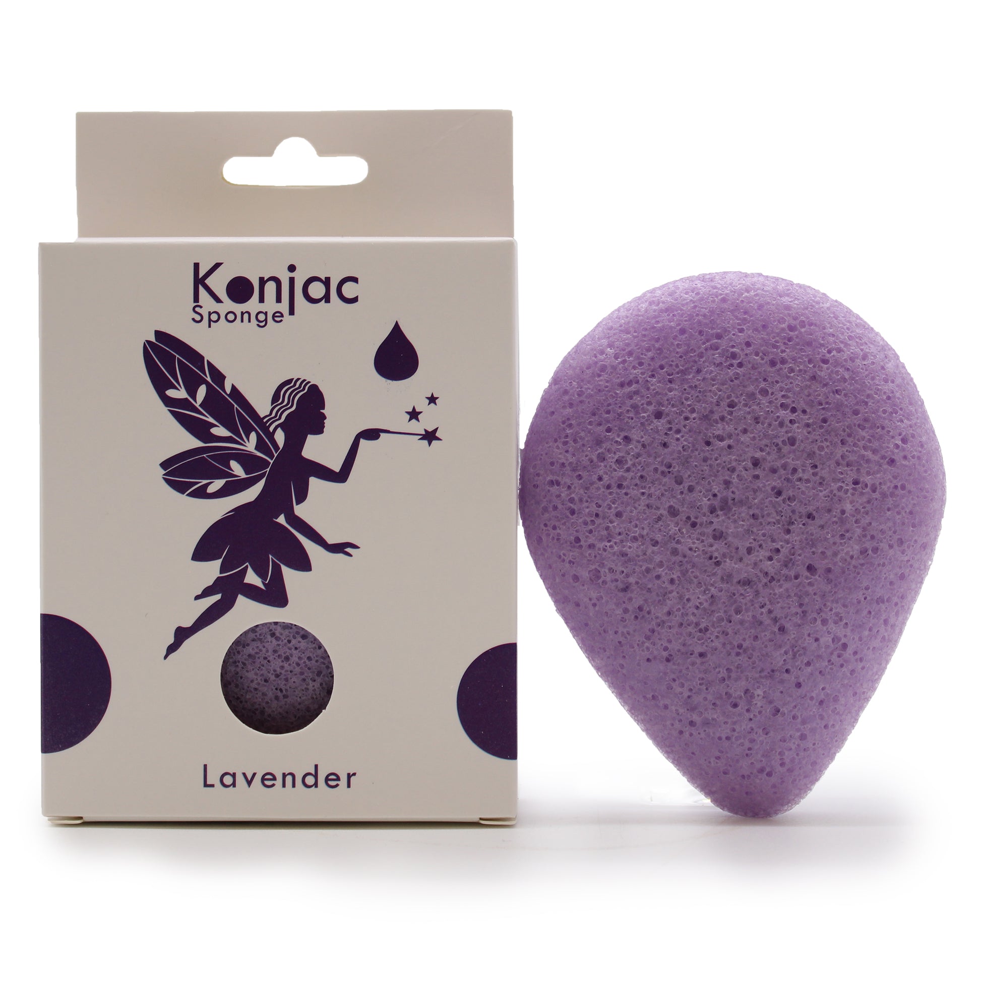 Teardrop Konjac Sponge – Lavender | Calming Cleanse for Soothing Radiance - Crystal Nest