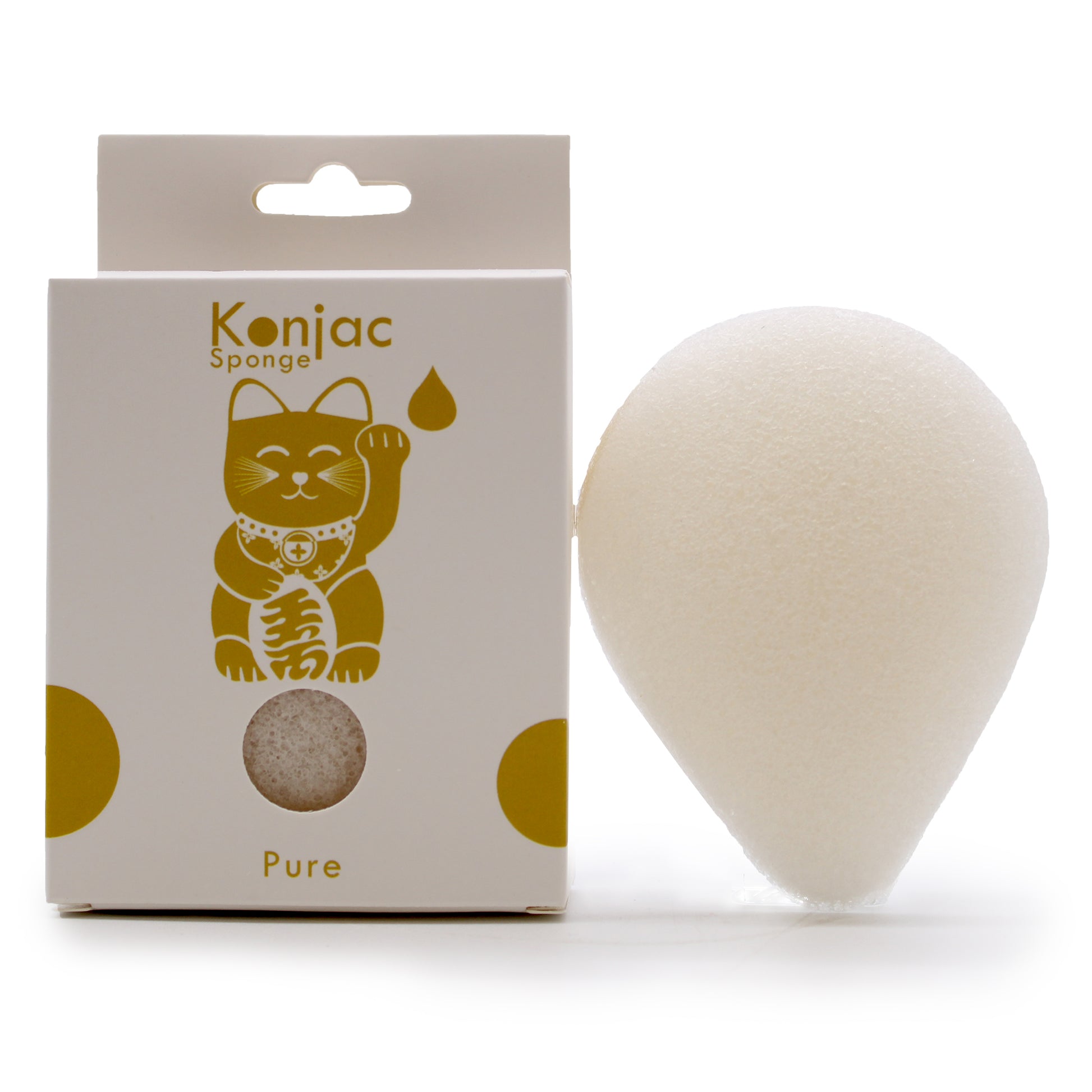 Teardrop Konjac Sponge – Natural | Ultra-Gentle Cleanse for Sensitive Skin - Crystal Nest