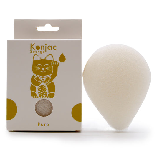 Teardrop Konjac Sponge – Natural | Ultra-Gentle Cleanse for Sensitive Skin - Crystal Nest