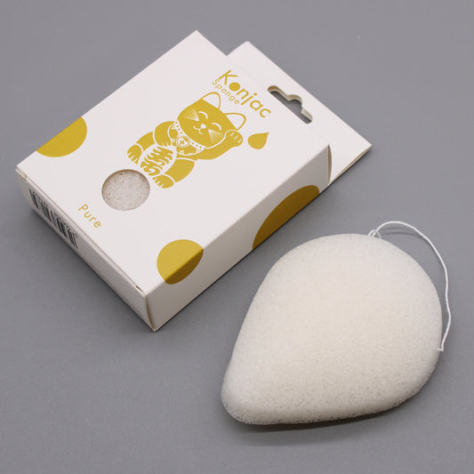Teardrop Konjac Sponge – Natural | Ultra-Gentle Cleanse for Sensitive Skin - Crystal Nest