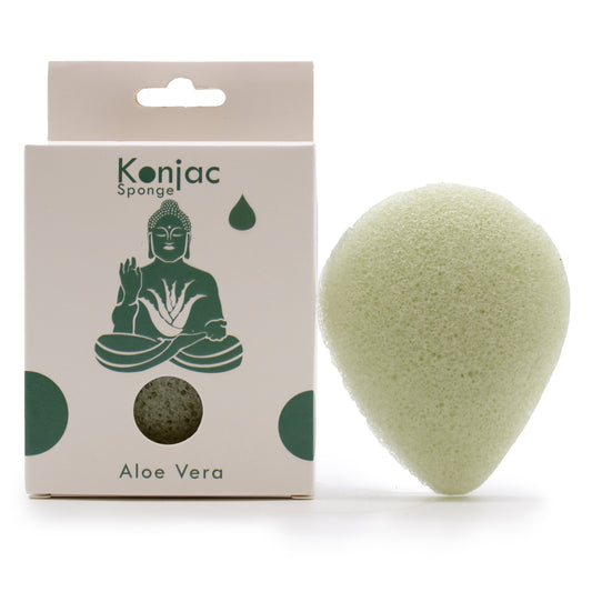 Teardrop Konjac Sponge – Aloe Vera | Healing Cleanse for Sensitive & Acne-Prone Skin - Crystal Nest