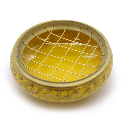 Solar Plexus Chakra Yellow Charcoal Incense Burner Jar - Crystal Nest