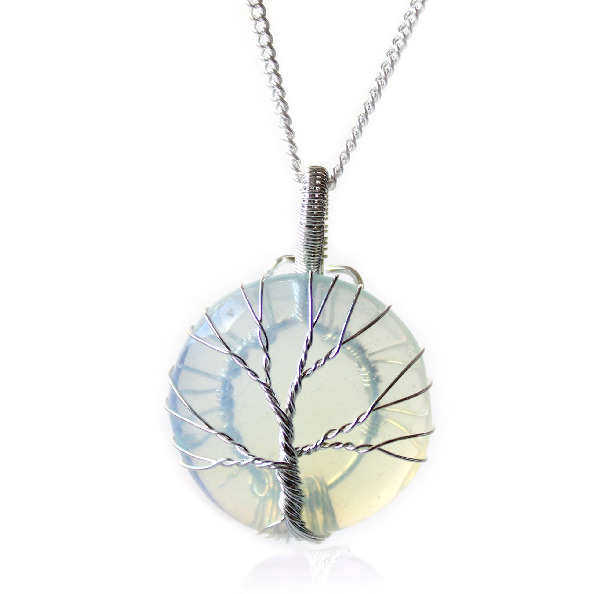 Opalite Tree of Life Gemstone Necklace - Crystal Nest