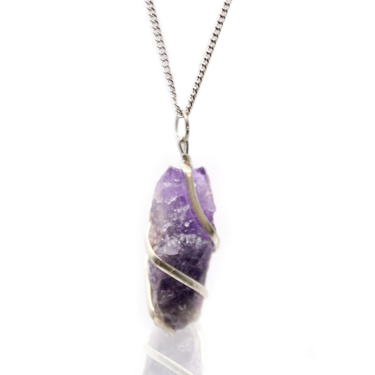 Amethyst Raw Crystal Pendant Necklace - Crystal Nest