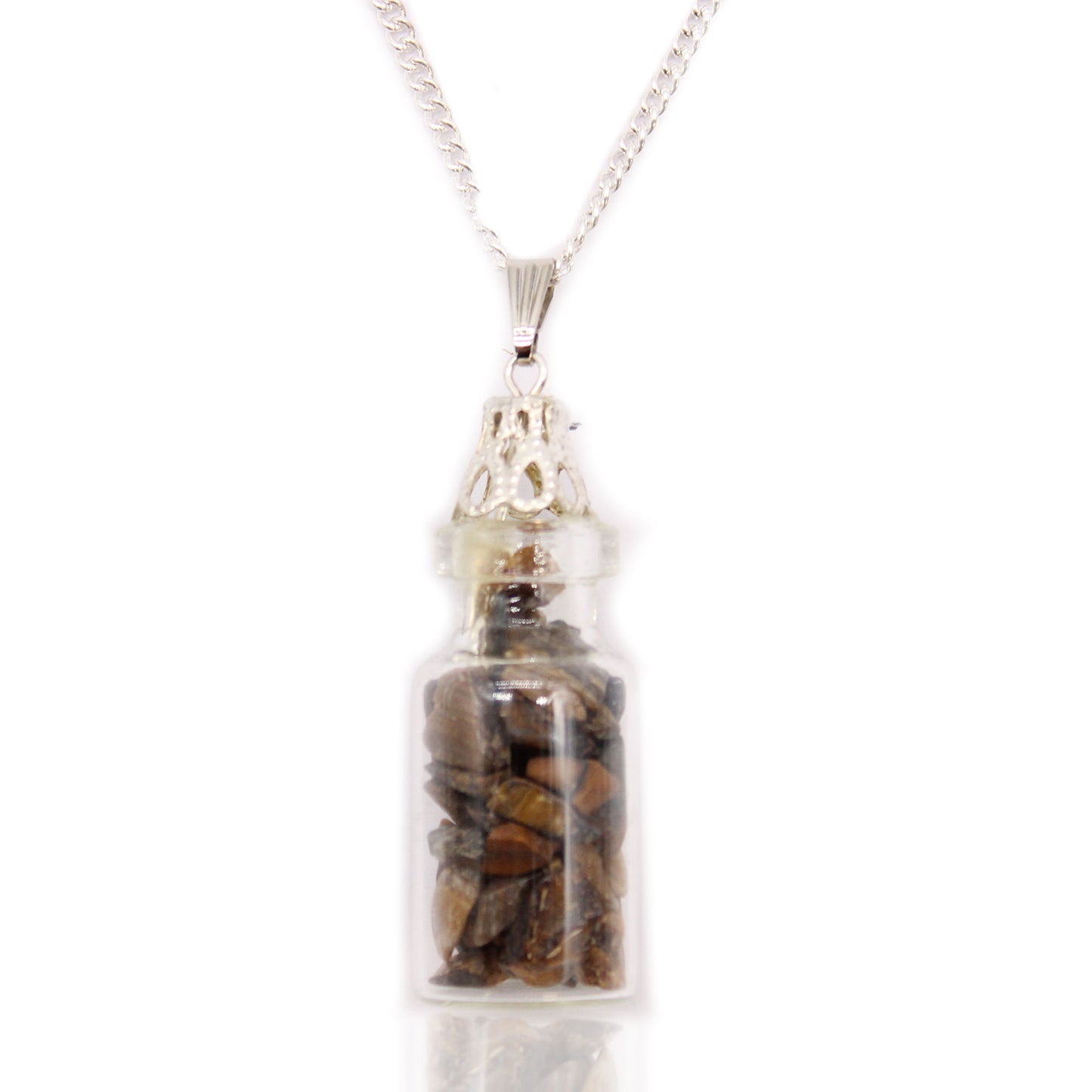 Tiger Eye Bottled Gemstones Necklace