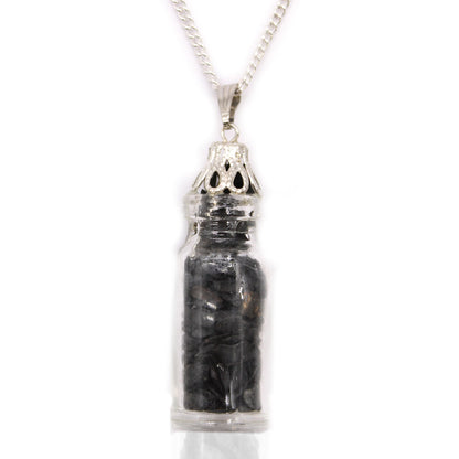 Black Onyx Bottled Gemstones Necklace - Crystal Nest