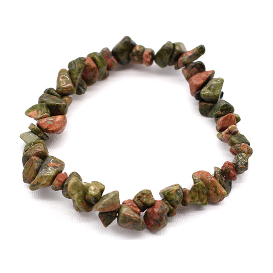 Green Jasper Crystal Chip Bracelet - Crystal Nest