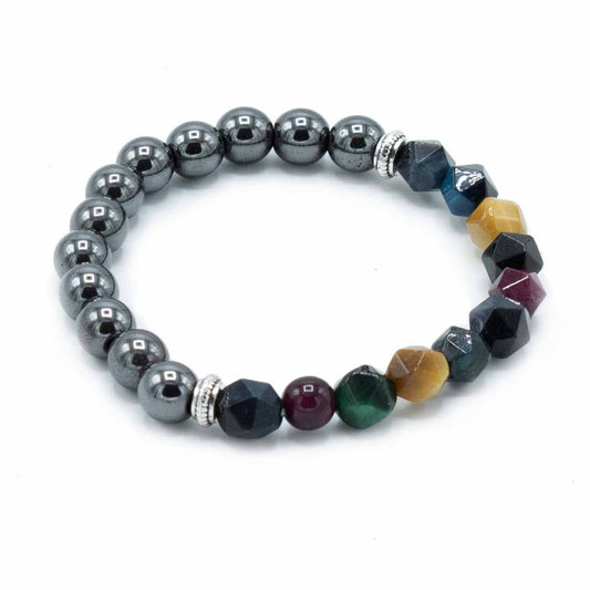 Magnetic Rainbow Faceted Gemstone Bracelet - Crystal Nest