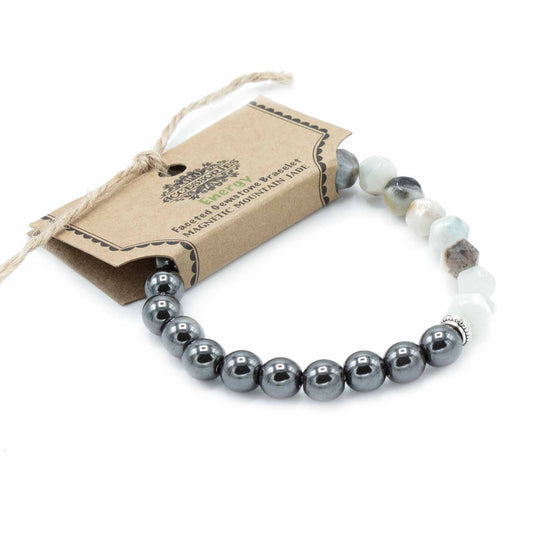 Magnetic Mountain Jade Faceted Gemstone Bracelet - Crystal Nest