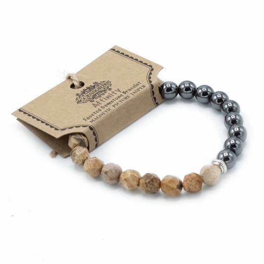 Magnetic Picture Jasper Faceted Gemstone Bracelet - Crystal Nest