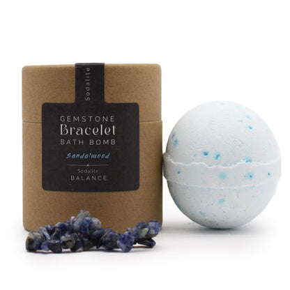 Sodalite Gemstone Bracelet Bath Bomb | Sandalwood - Crystal Nest