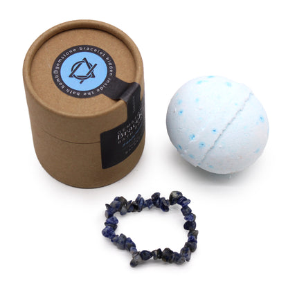 Sodalite Gemstone Bracelet Bath Bomb | Sandalwood - Crystal Nest