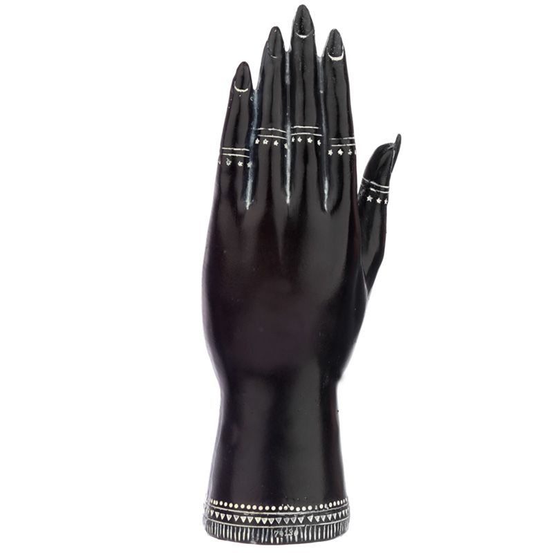 Black & White Mantric Tarot Hand Statue | Mystical Palmistry Decor - Crystal Nest