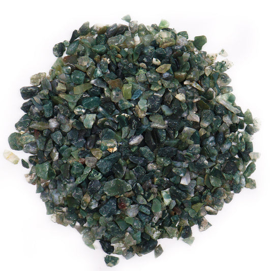 Moss Agate Crystal Chips - 40g Bag - Crystal Nest