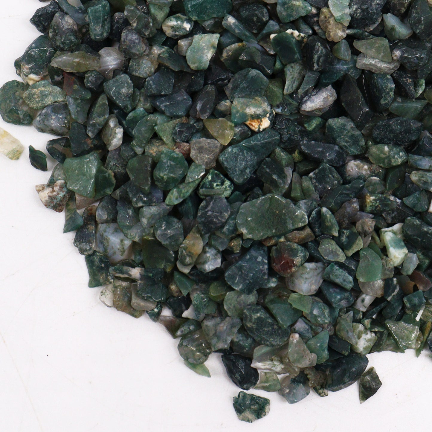 Moss Agate Crystal Chips - 40g Bag - Crystal Nest