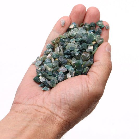 Moss Agate Crystal Chips - 40g Bag - Crystal Nest