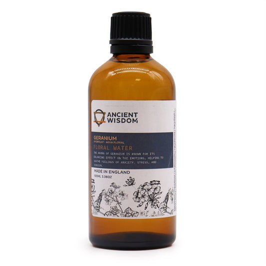 Uplifting Rose Geranium Hydrolat | Floral Water for Glowing Skin | 100ml - Crystal Nest