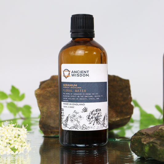 Uplifting Rose Geranium Hydrolat | Floral Water for Glowing Skin | 100ml - Crystal Nest