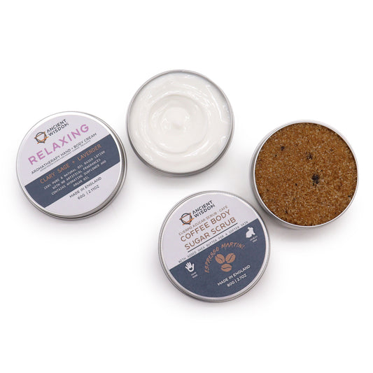 Mindful Moments Self Care Kit | Luxury Spa Gift with Scrub, Bath Salts & Hyaluronic Serum