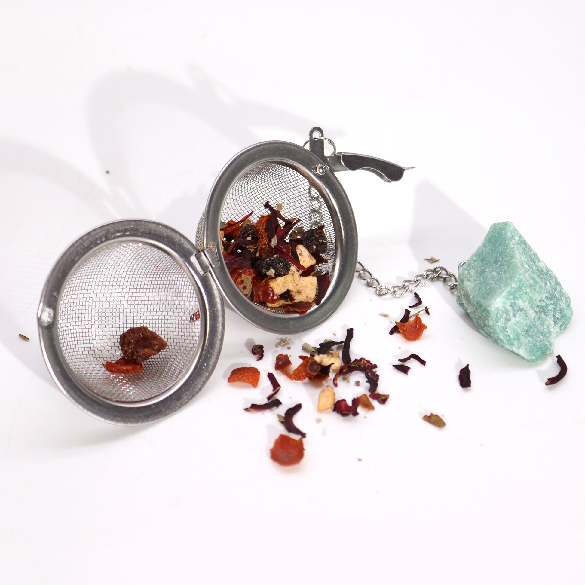 Green Aventurine Raw Crystal Tea Strainer | Prosperity - Crystal Nest