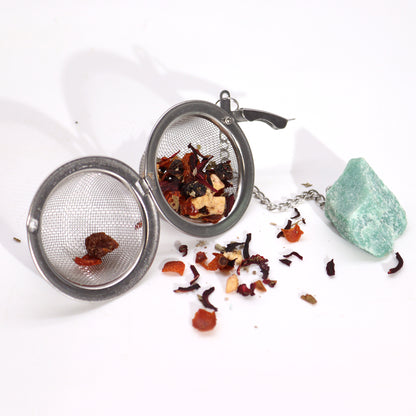Green Aventurine Raw Crystal Tea Strainer | Prosperity - Crystal Nest