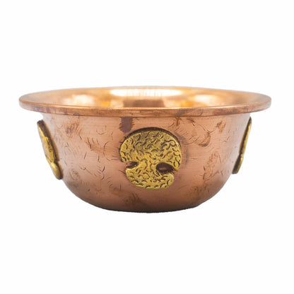 Copper Ritual Bowl with Tree of Life - Crystal Nest