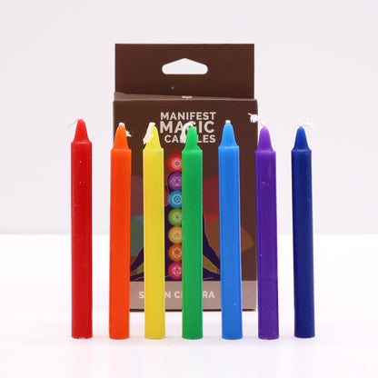 Seven Chakra Manifest Candles Set | Ritual, Meditation & Energy Alignment - Crystal Nest