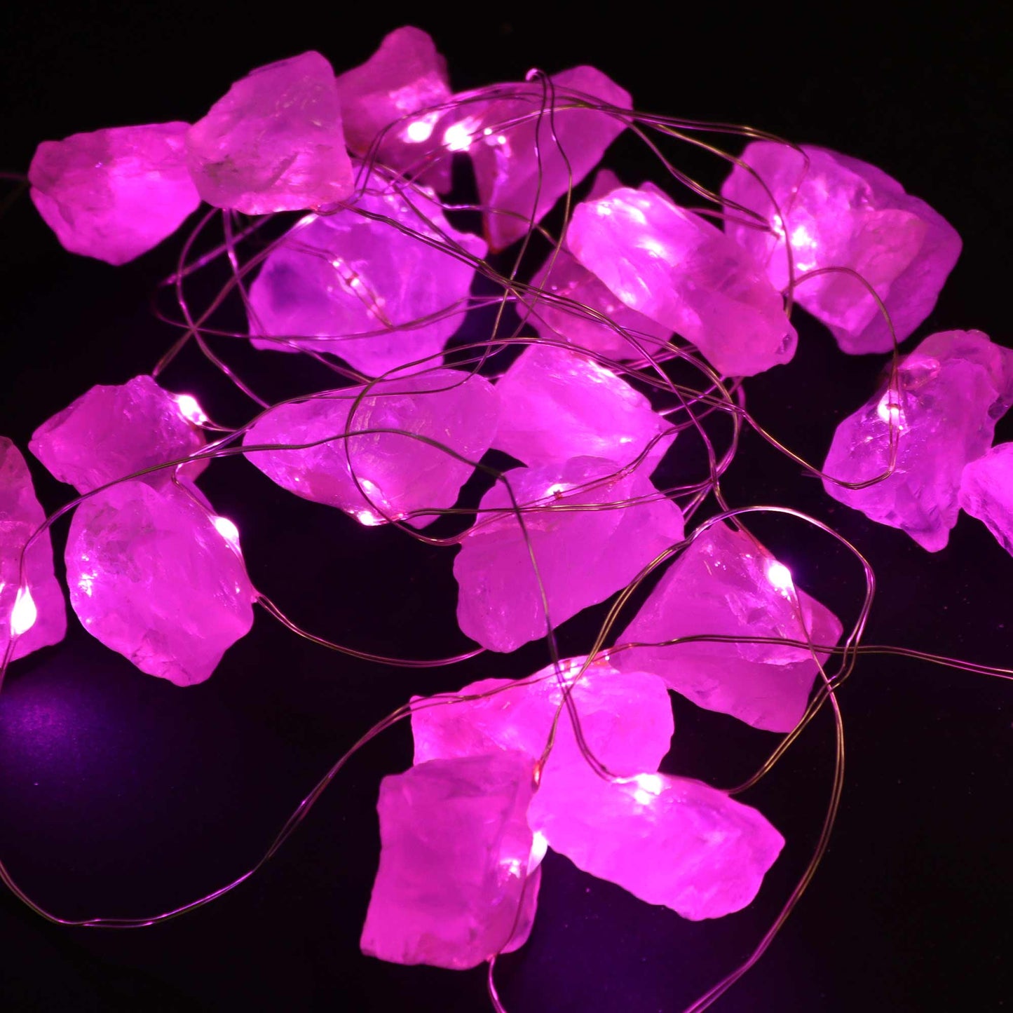 Crystal Glow LED String Lights – Rose Quartz