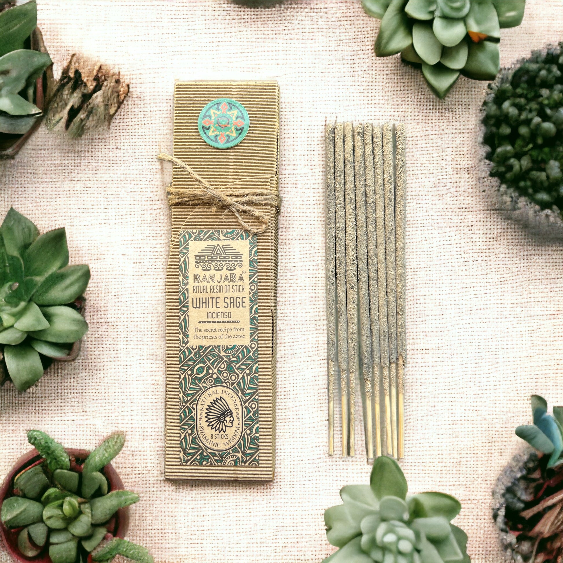 Banjara Ritual Resin on Stick | White Sage Incense | Cleansing & Spiritual Connection - Crystal Nest