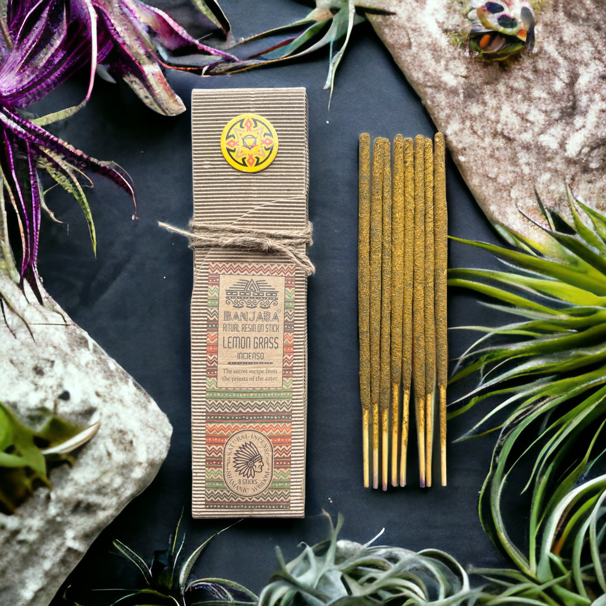Banjara Ritual Resin on Stick | Lemongrass Incense | Clarity, Energy & Cleansing - Crystal Nest