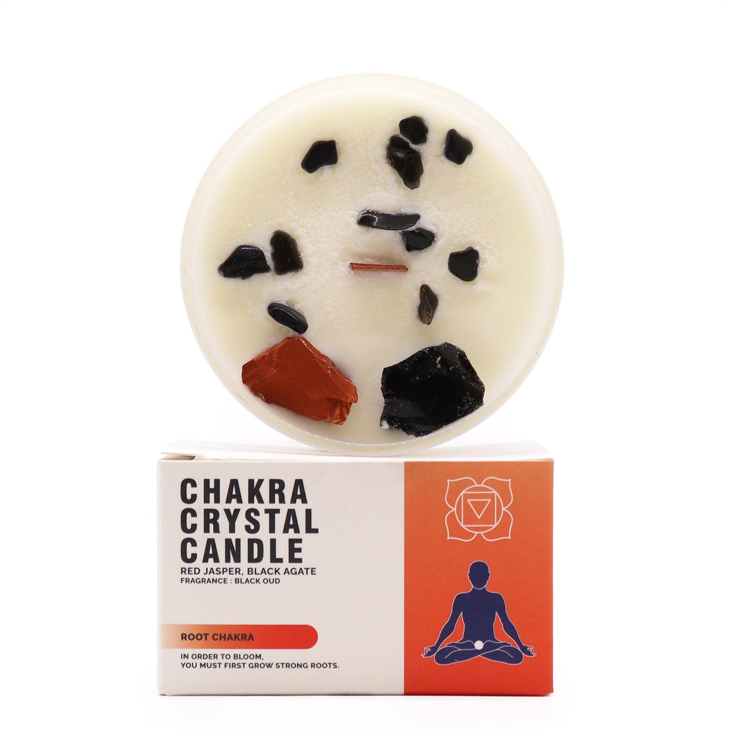 Root Chakra Crystal Soy Candle - Grounded in Balance