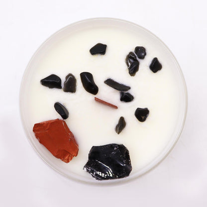 Root Chakra Crystal Soy Candle - Grounded in Balance - Crystal Nest