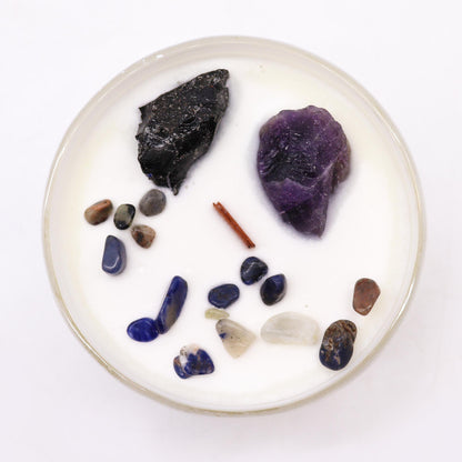 Solar Plexus Chakra Crystal Soy Candle - Inner Power - Crystal Nest